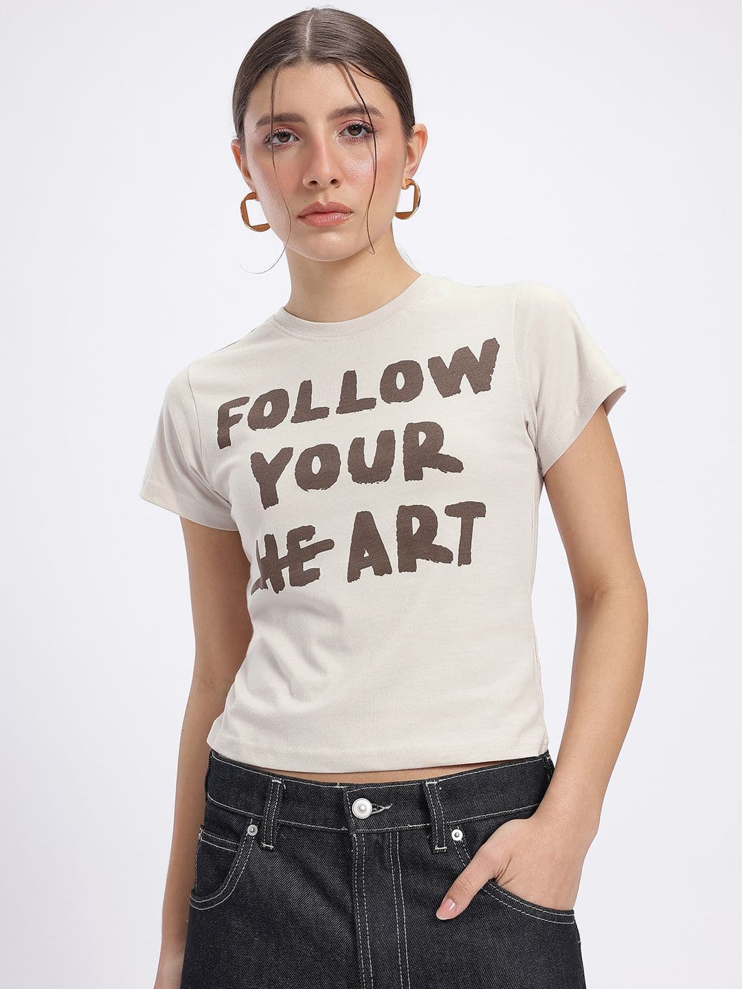 glitchez Typography Printed T-shirt thumbnail 2