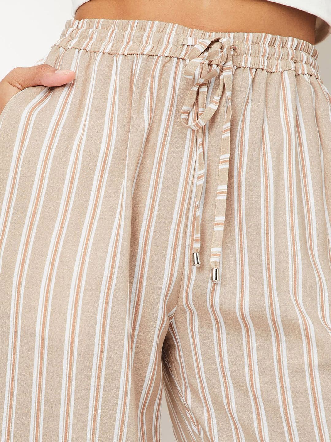 max Striped Pure Cotton Mid-Rise Lounge Pant thumbnail 3