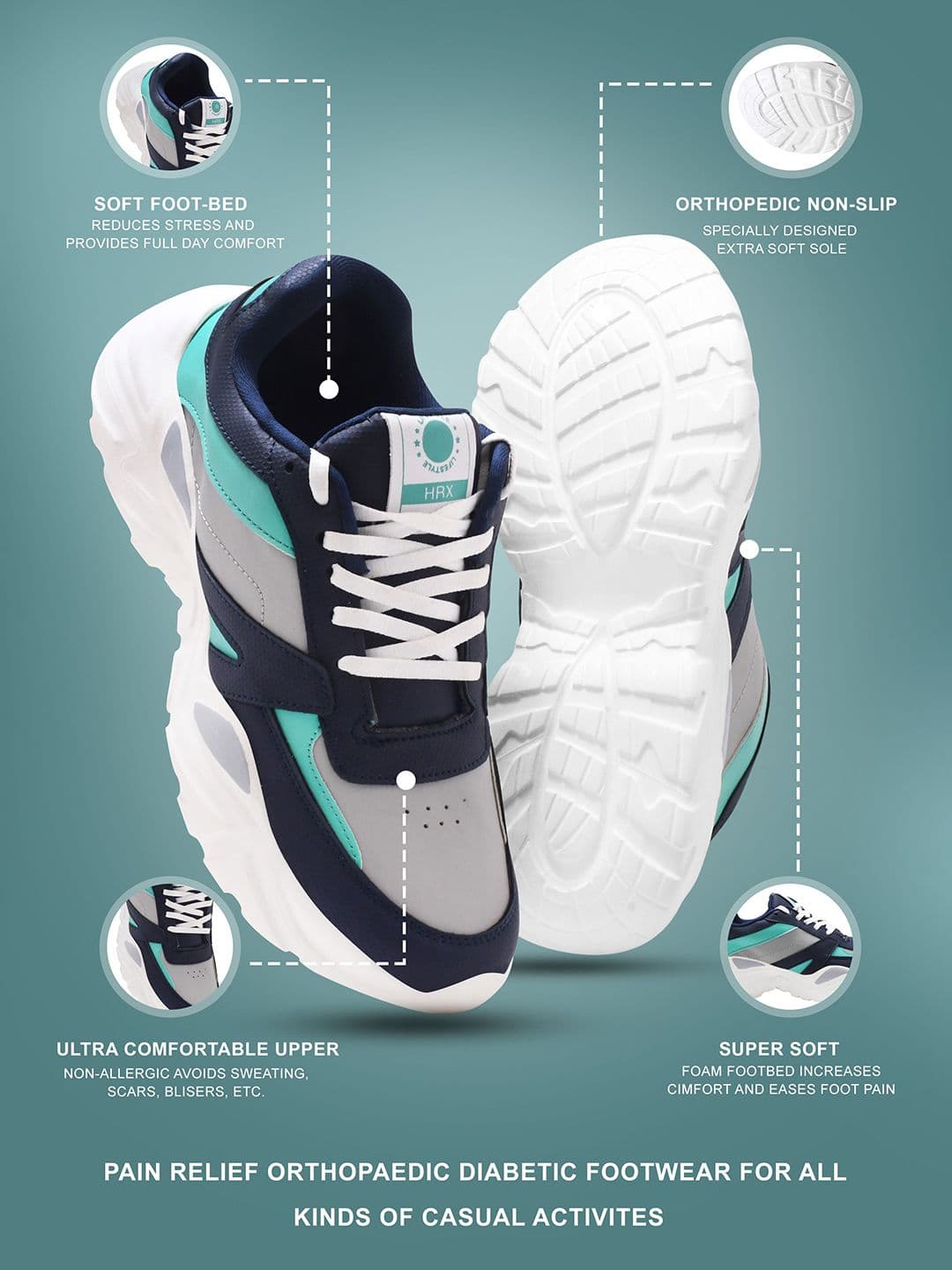 HRX by Hrithik Roshan Men PU Sneakers thumbnail 6