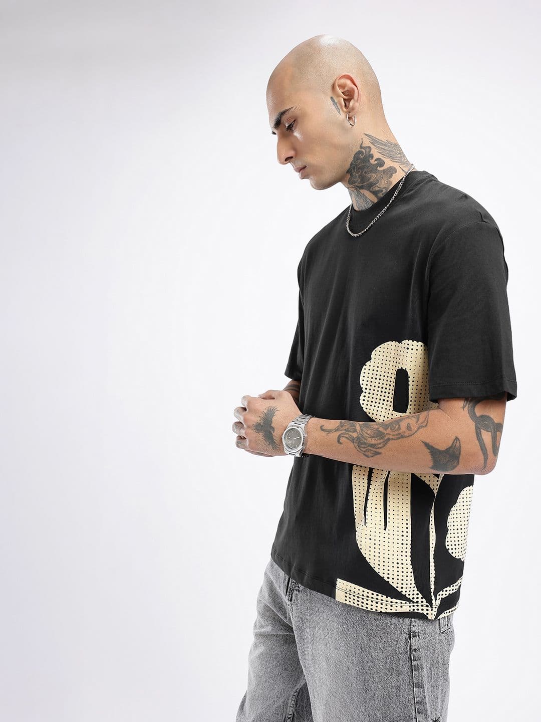 glitchez Printed Relaxed Fit T-shirt thumbnail 8