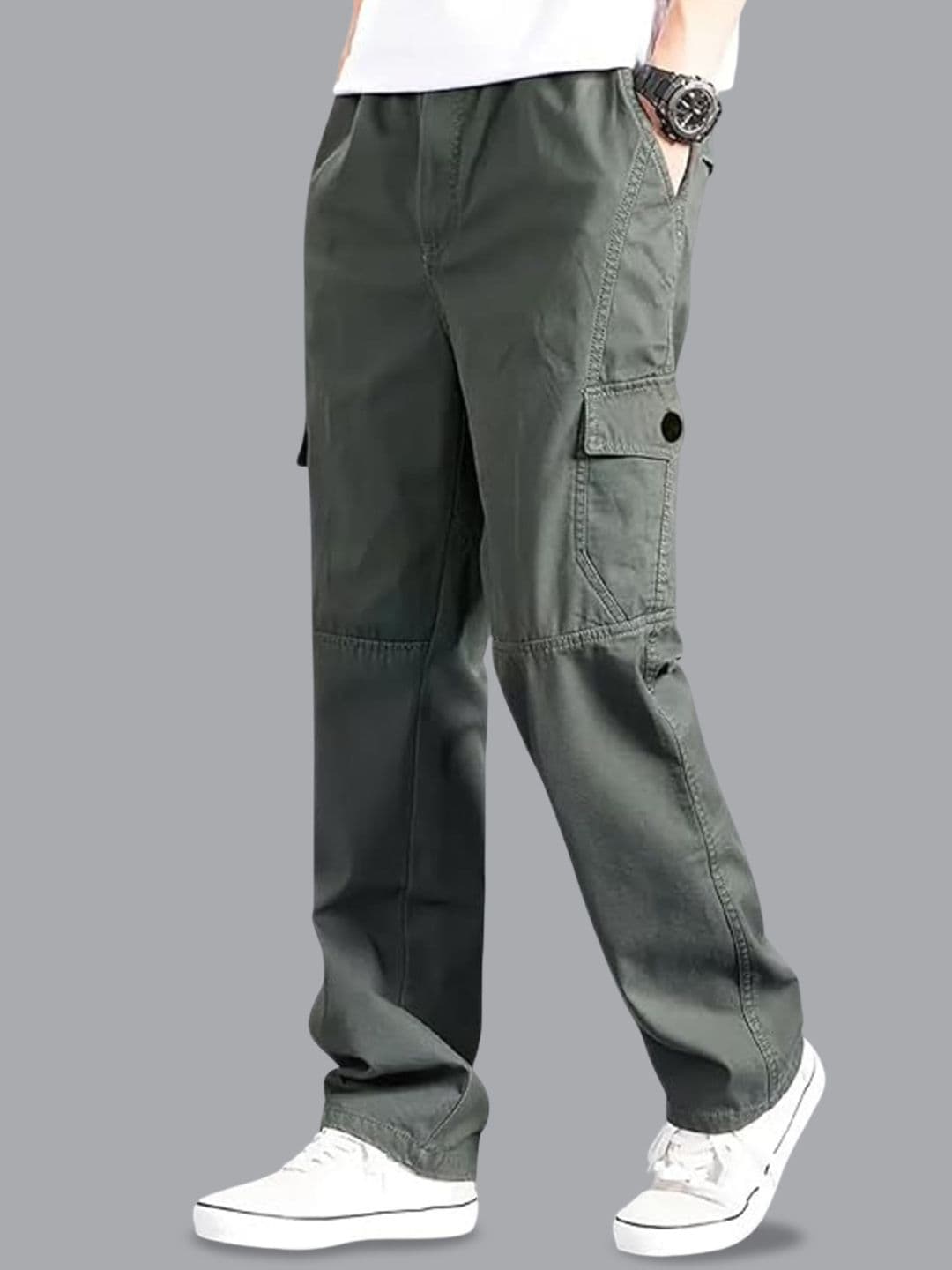 FABRIPPLE Men Mid-Rise Relaxed Fit Cotton Cargos Trousers - view 1