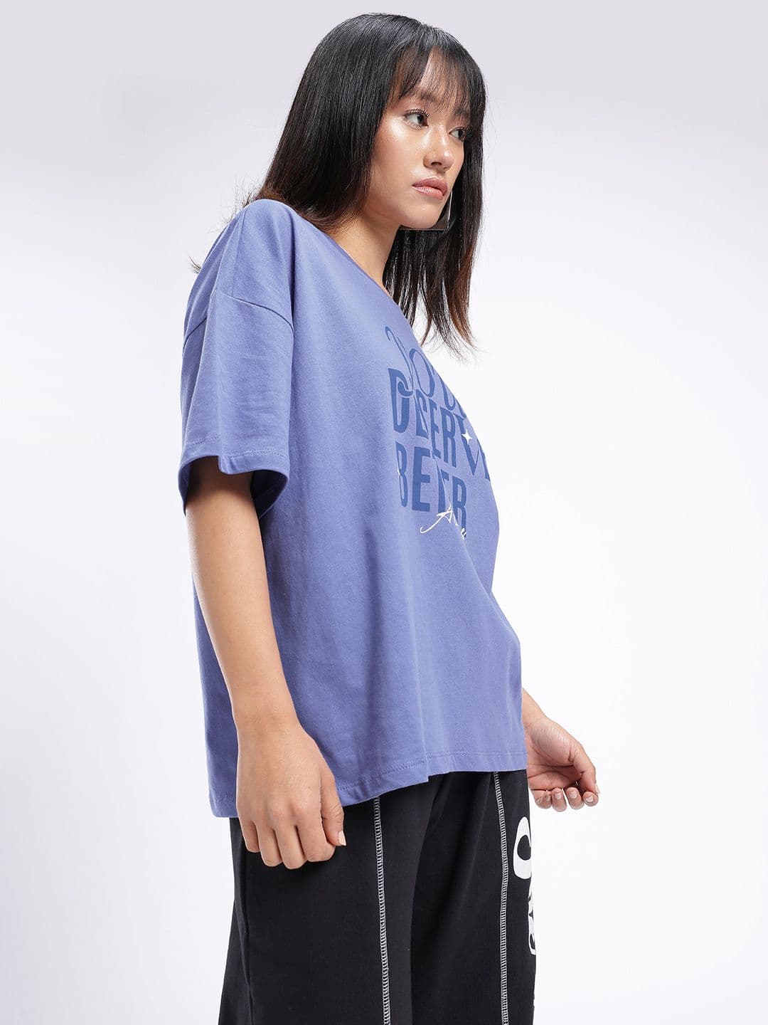 glitchez Typography Printed Oversized T-shirt thumbnail 4