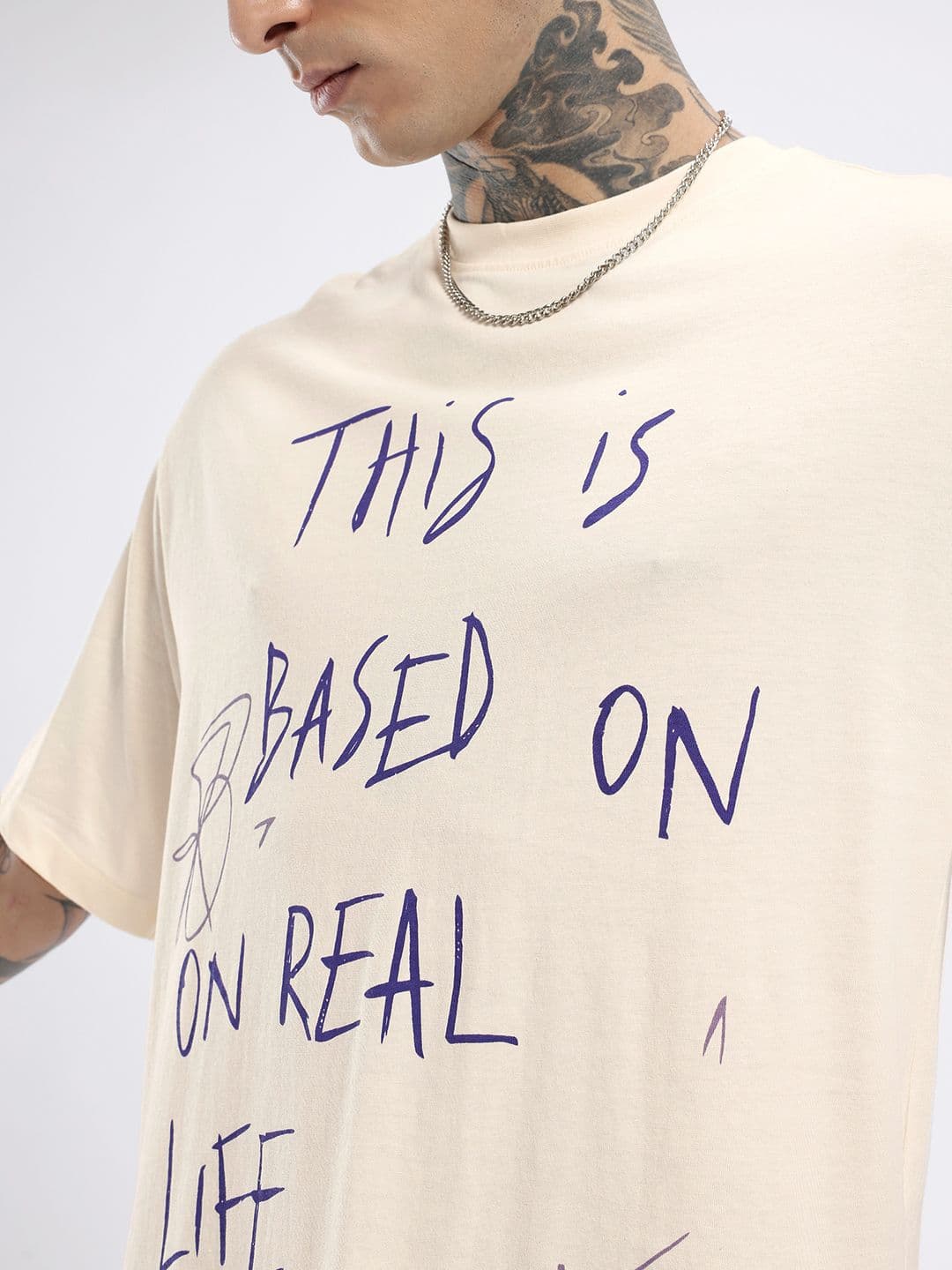 glitchez Typography Printed Relaxed Fit T-shirt thumbnail 2