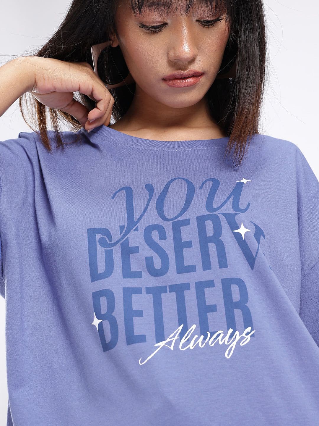 glitchez Typography Printed Oversized T-shirt thumbnail 2