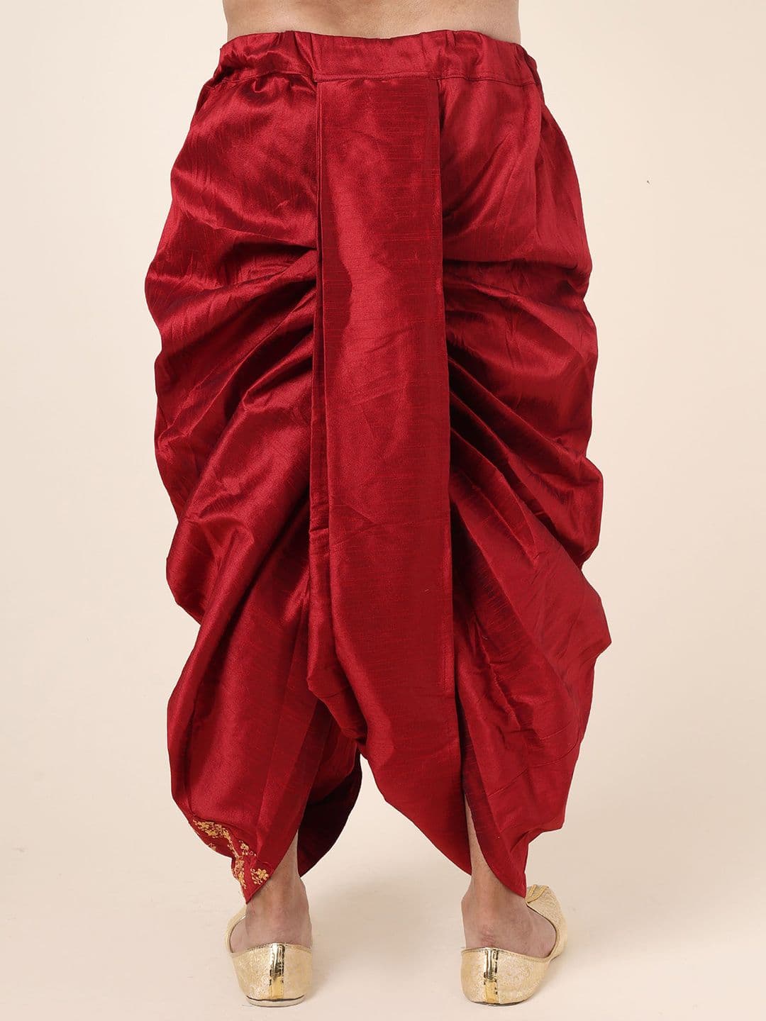 W & G Men Embroidered Relaxed Fit Silk Ethnic Dhoti thumbnail 2