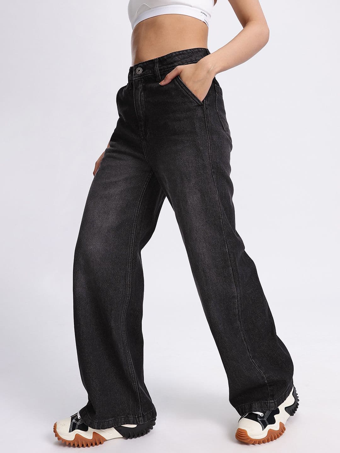glitchez Women Light Fade Wide Leg  Jeans thumbnail 2