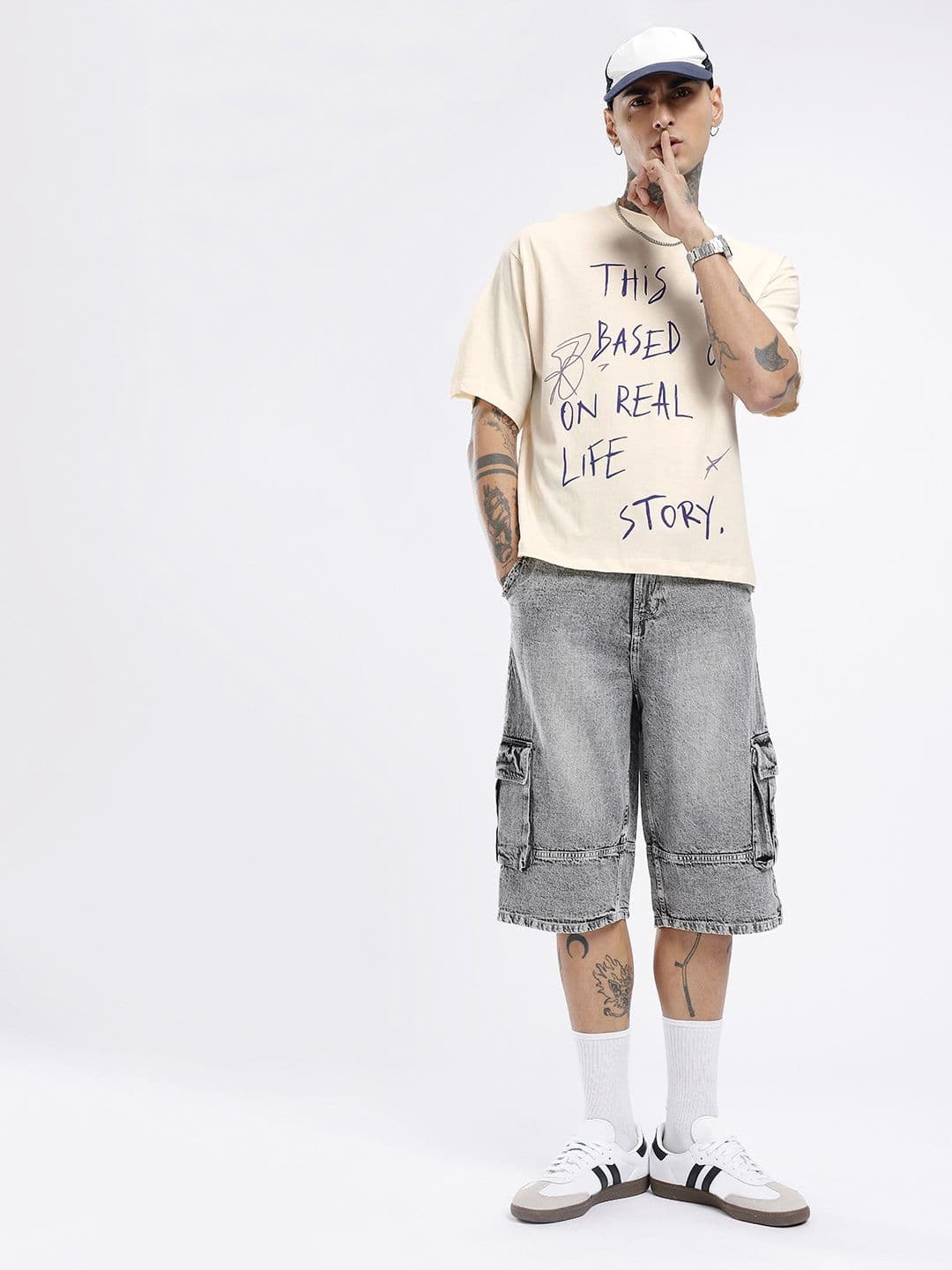 glitchez Typography Printed Relaxed Fit T-shirt thumbnail 7