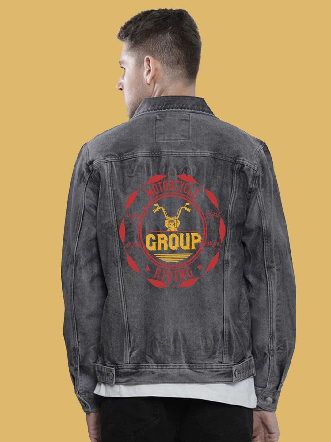 KLIZEN Men Denim Jacket with Patchwork thumbnail 4