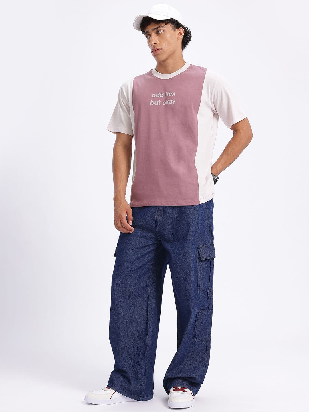 glitchez Printed Panelled Oversized Fit T-shirt thumbnail 3