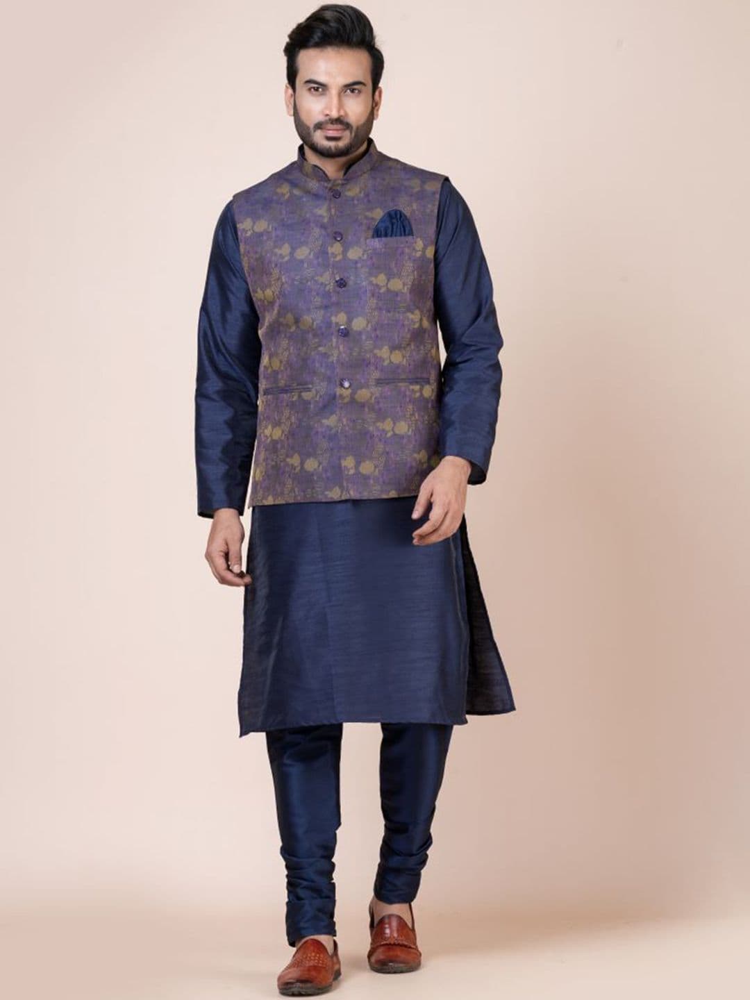 Nawaz's Kurta Mandarin Collar Nehru Jacket thumbnail 3