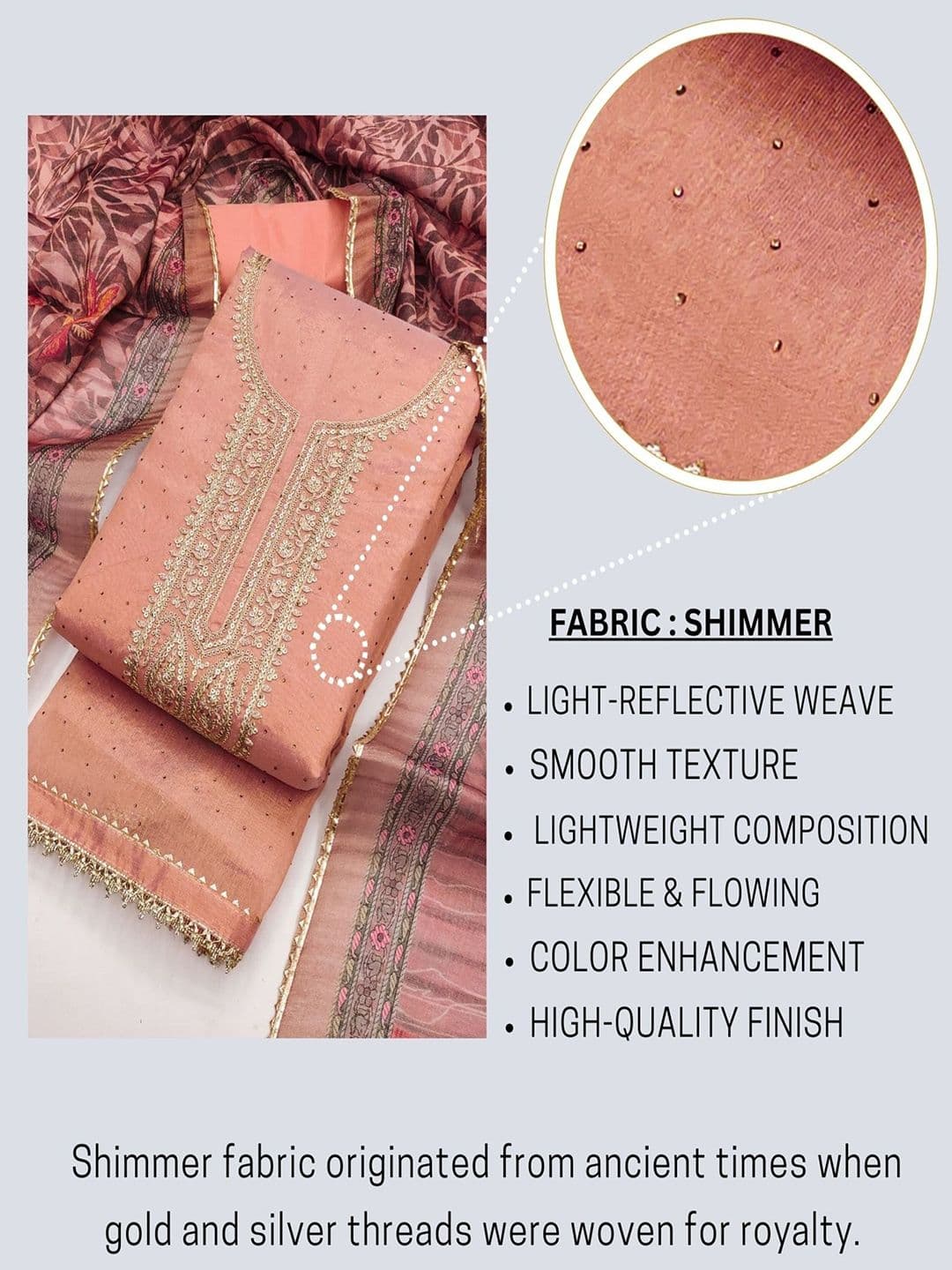 TAVAS Embroidered Sequinned Unstitched Dress Material thumbnail 4