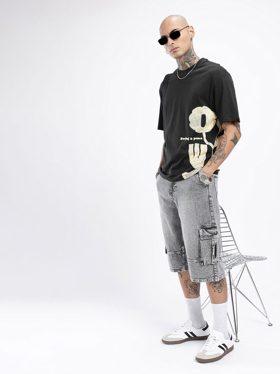 glitchez Printed Relaxed Fit T-shirt thumbnail 5