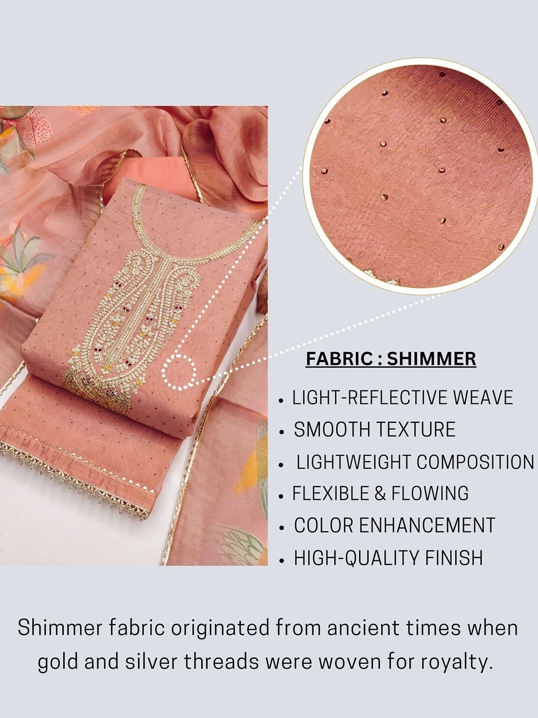 TAVAS Embroidered Sequinned Unstitched Dress Material thumbnail 4