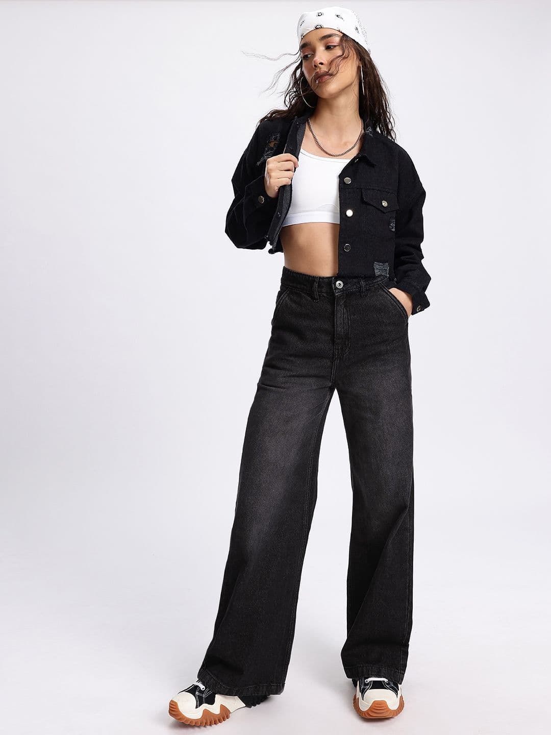 glitchez Women Light Fade Wide Leg  Jeans thumbnail 4