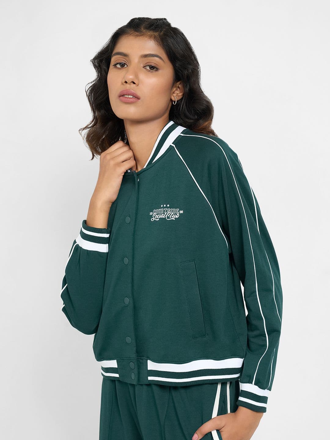 Ajile by Pantaloons Women Cotton Bomber Jacket thumbnail 3