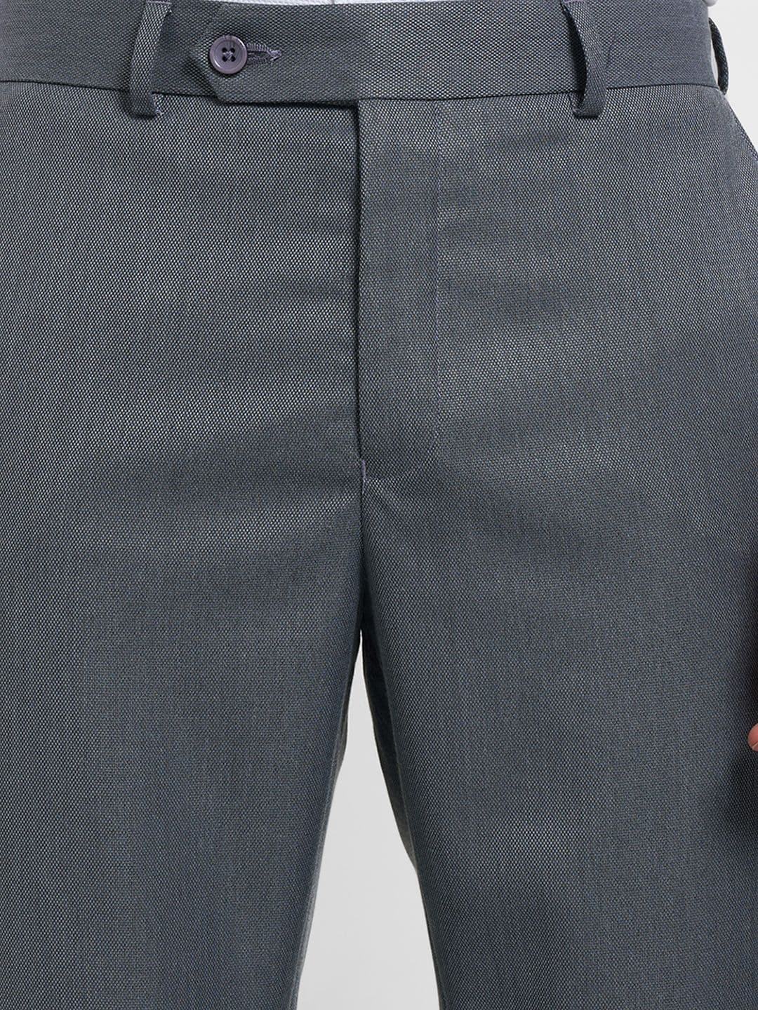 Peregrine by Pantaloons Men Solid Slim Fit Mid-Rise Formal Trousers thumbnail 2