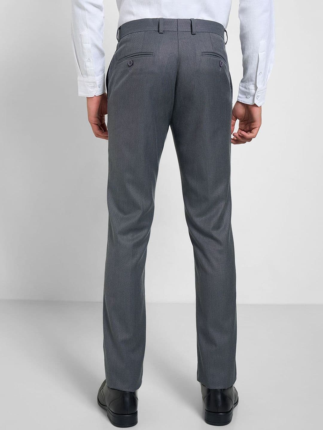 Peregrine by Pantaloons Men Solid Slim Fit Mid-Rise Formal Trousers thumbnail 6