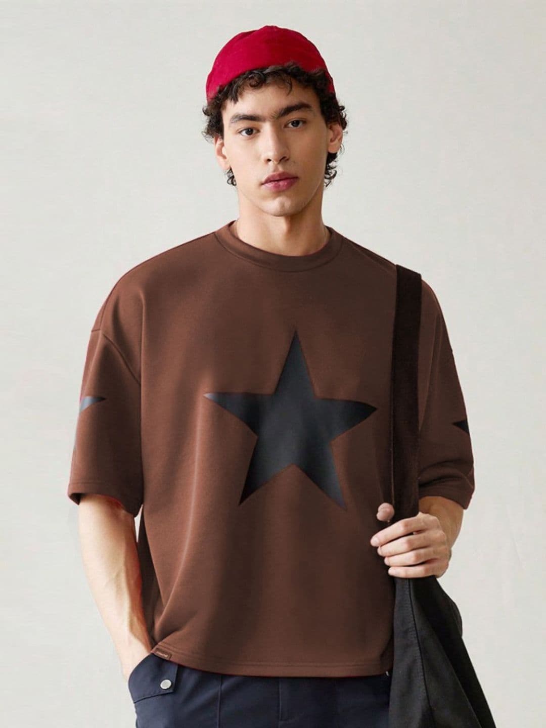 Moda Rapido Men Printed Drop-Shoulder Sleeves Pockets T-shirt - view 1