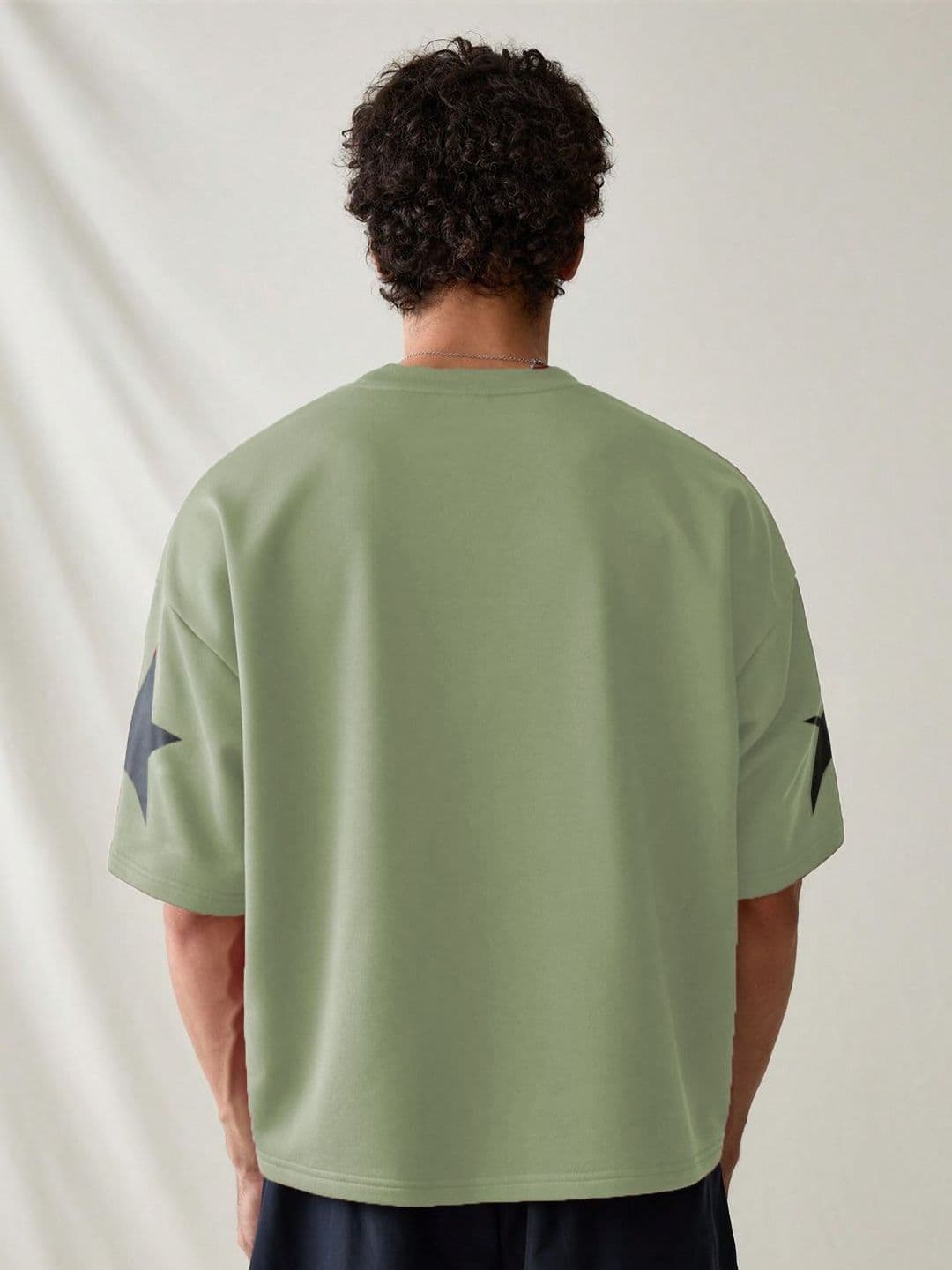 Moda Rapido Men Printed Drop-Shoulder Sleeves Applique T-shirt thumbnail 4
