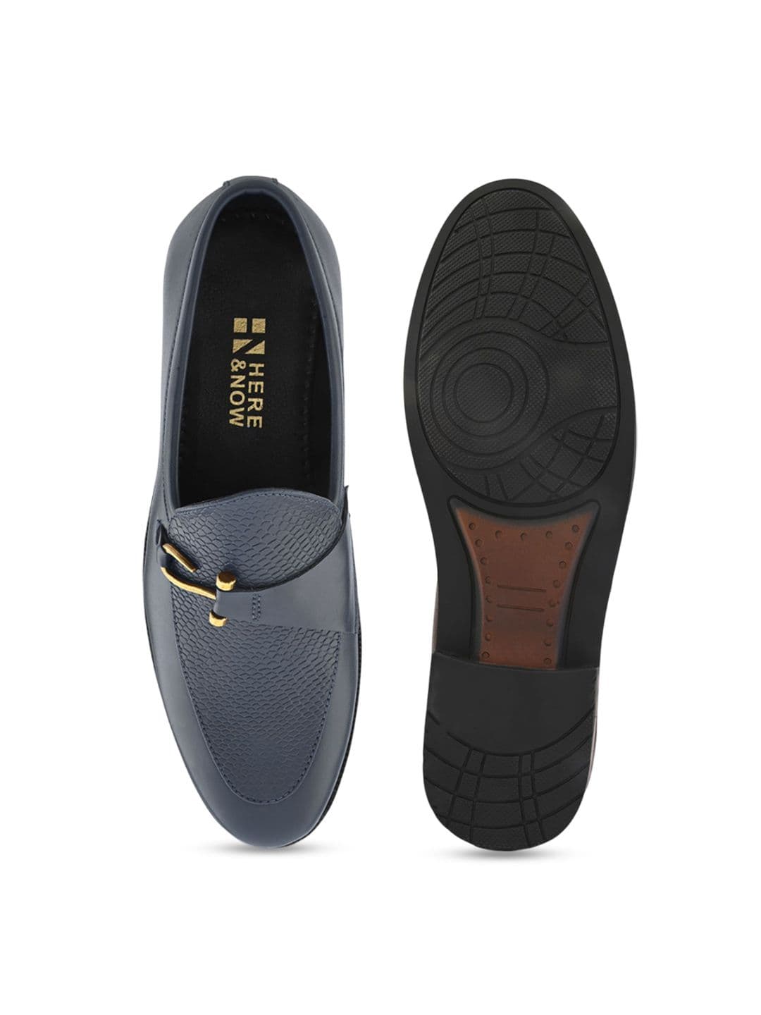 HERE&NOW Men Textured Buckle Formal Loafers thumbnail 3