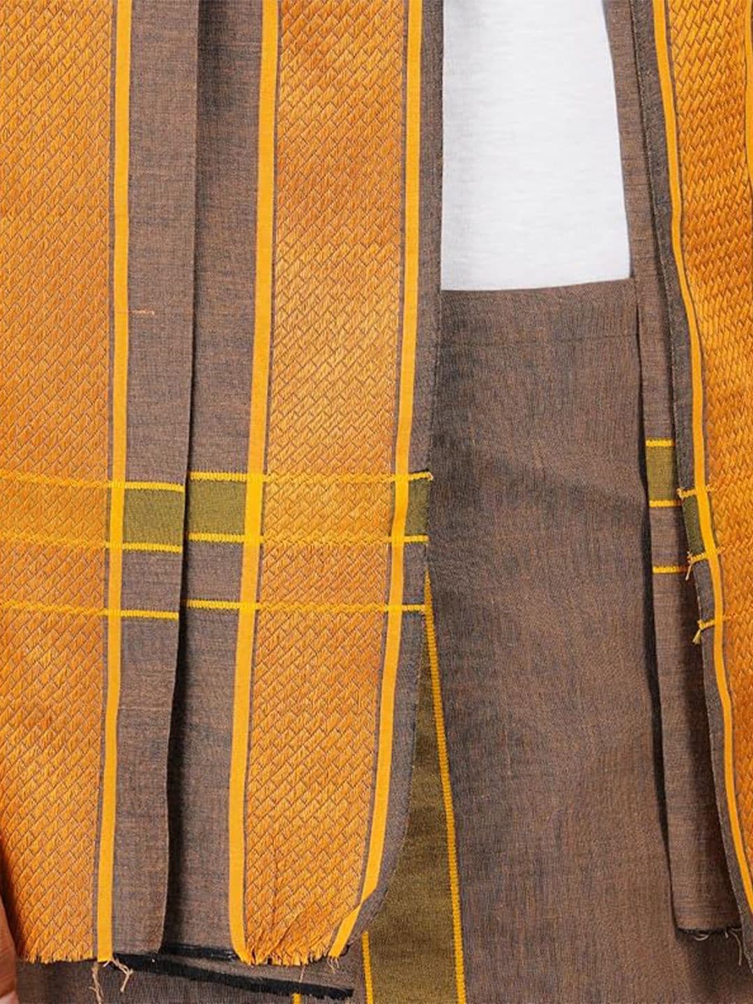 Ethazh Men Dhoti With Angavastram thumbnail 6
