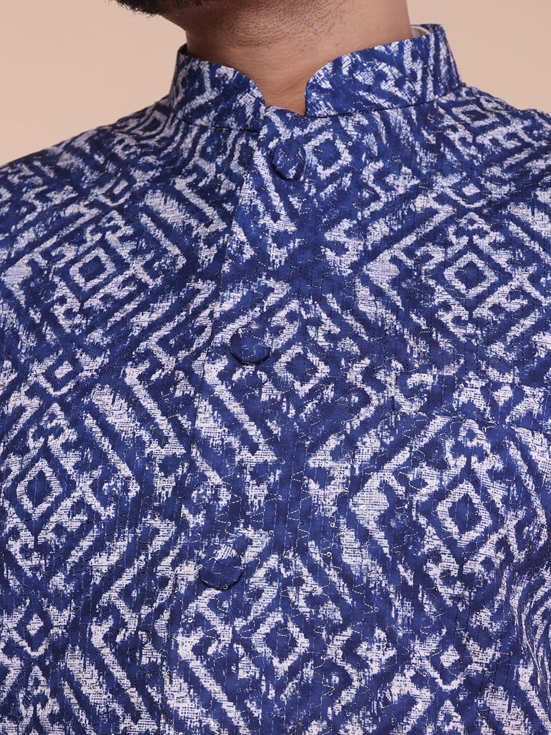 W & G Embroidered Mandarin Collar Nehru Jacket thumbnail 2