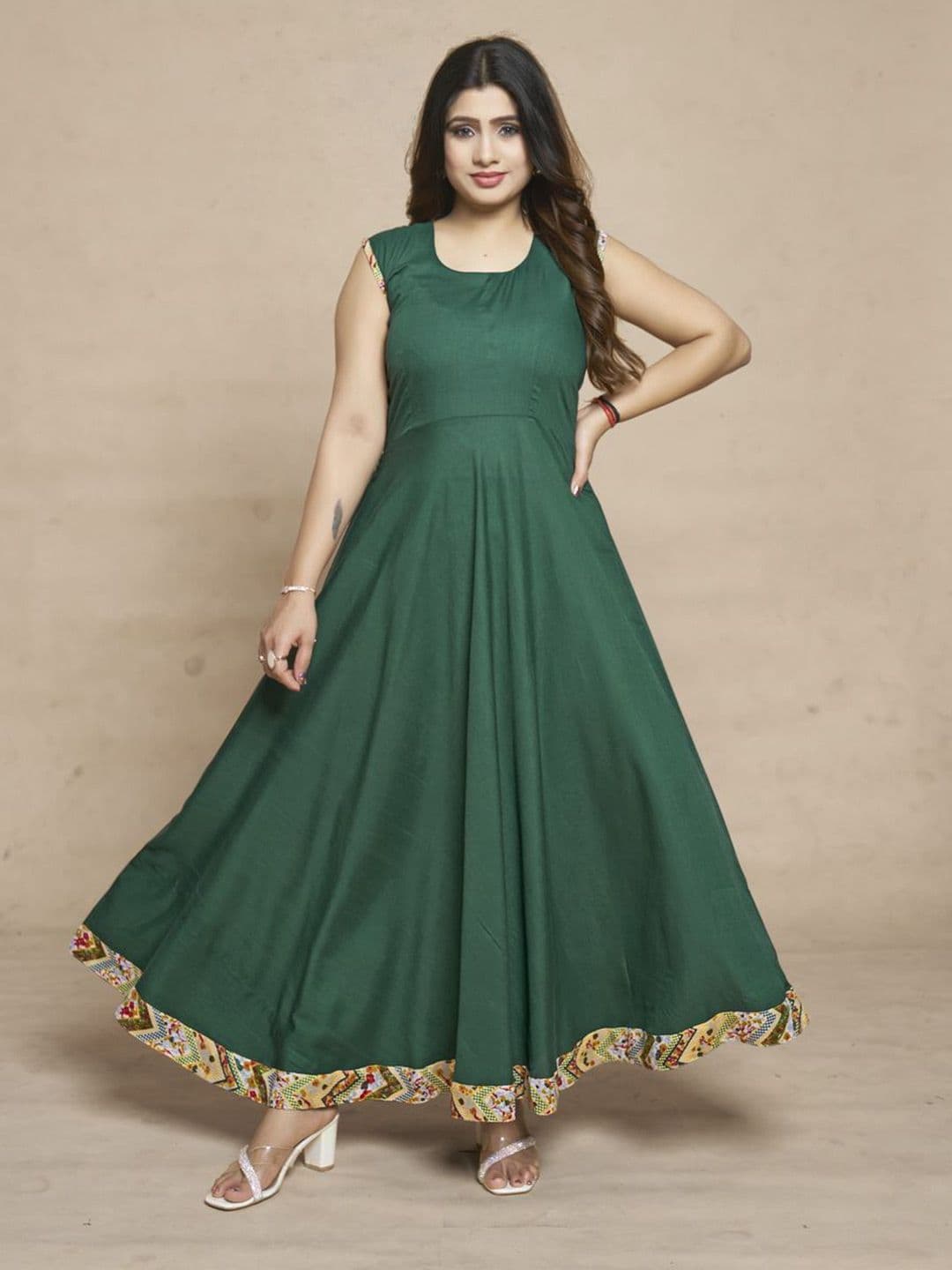 MEESORRA Printed Round Neck Ethnic Dresses With Koti Jacket thumbnail 4