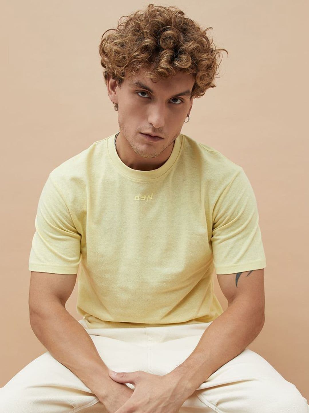 Bossini Round Neck Cotton Relaxed Fit T-shirt - view 1