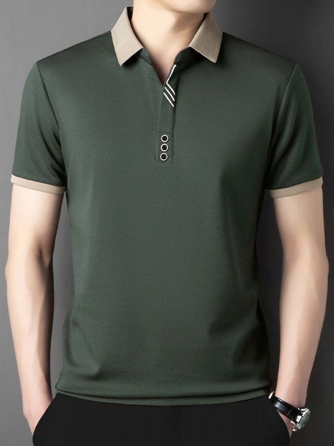 StyleCast x Revolte Short Sleeves Polo Collar T-shirt - view 1