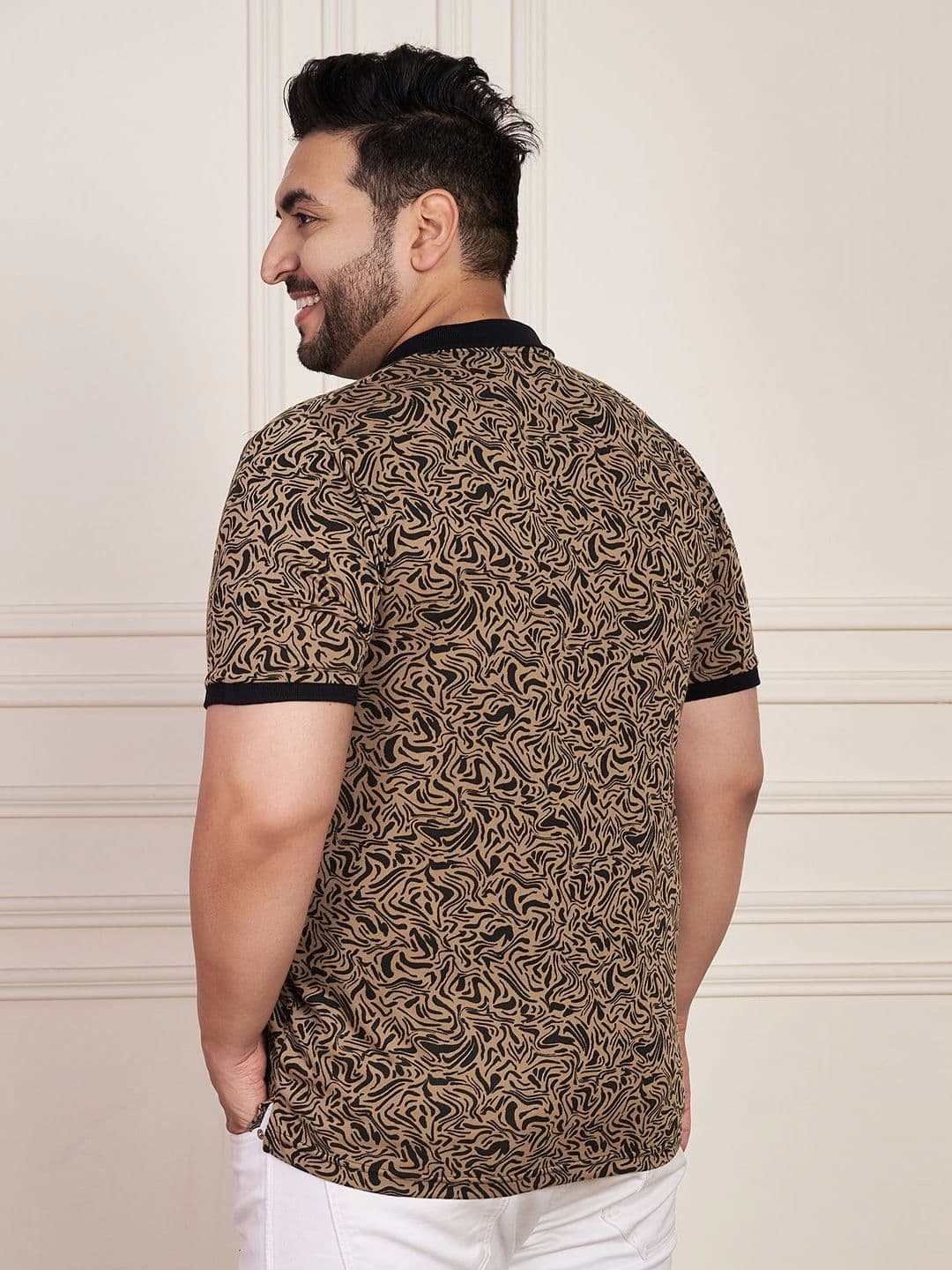 AUSTIVO Abstract Printed Polo Collar Regular Fit T-Shirt thumbnail 2