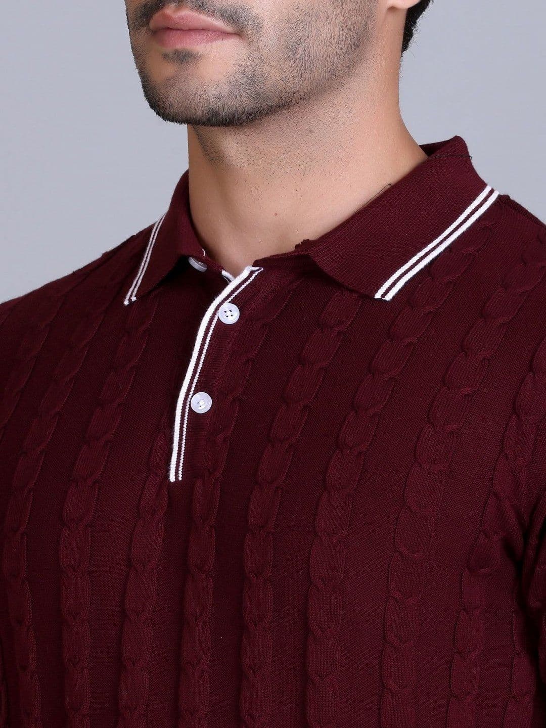 Dzant Self Design Polo Collar Short Sleeves Organic Cotton T-shirt thumbnail 6