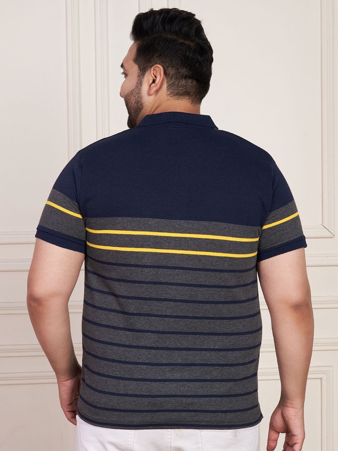 AUSTIVO Striped Polo Collar Applique Regular Fit T-shirt thumbnail 4