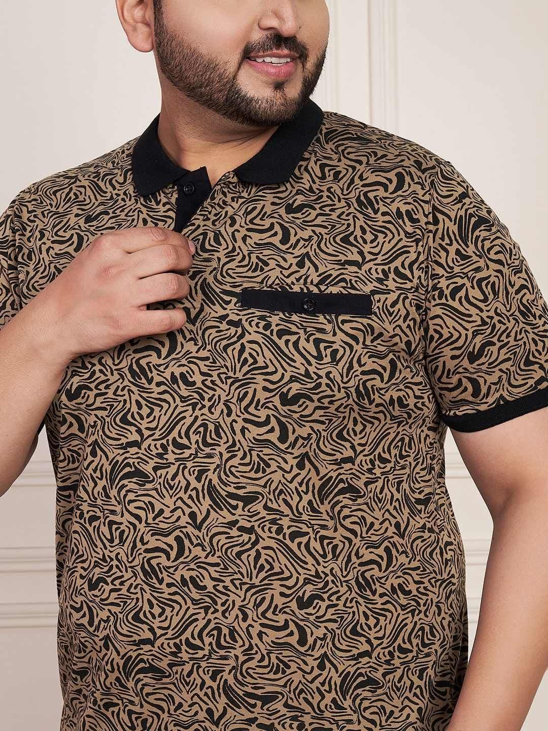 AUSTIVO Abstract Printed Polo Collar Regular Fit T-Shirt thumbnail 4