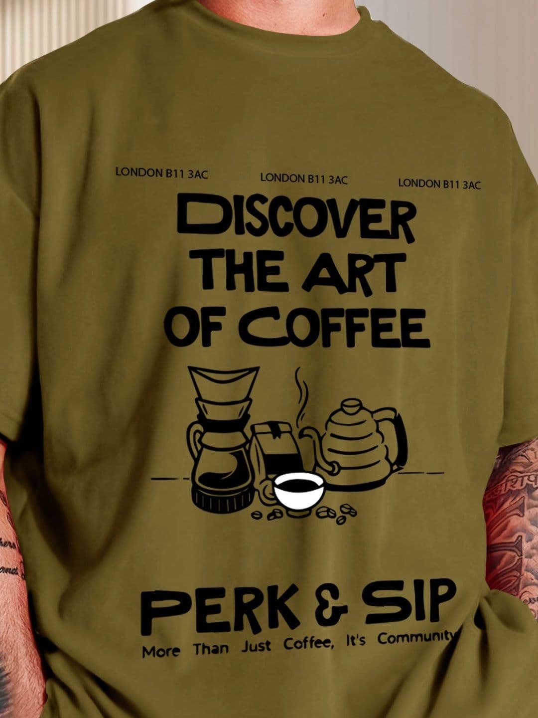 THE BEETEL HOUSE Typography Printed Round Neck Cotton Oversized Loose Fit T-shirt thumbnail 5