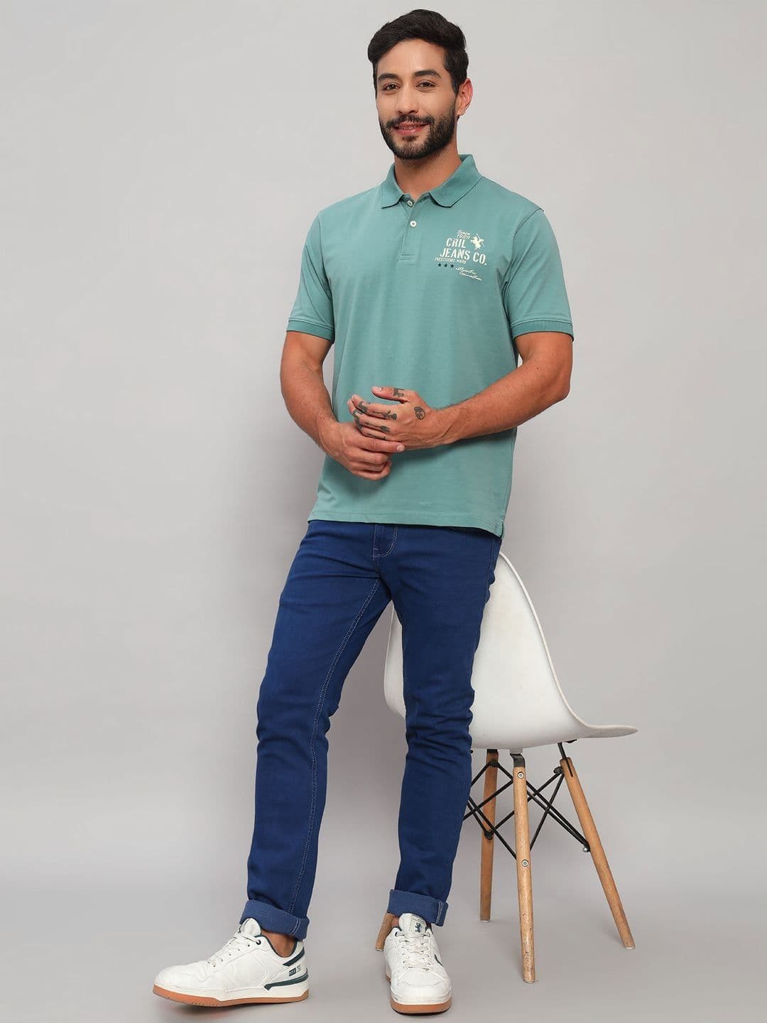 Cantabil Typography Printed Polo Collar Short Sleeves Regular Fit T-shirt thumbnail 7