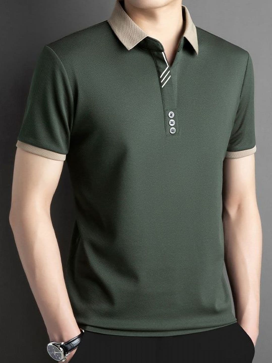 StyleCast x Revolte Short Sleeves Polo Collar T-shirt thumbnail 4