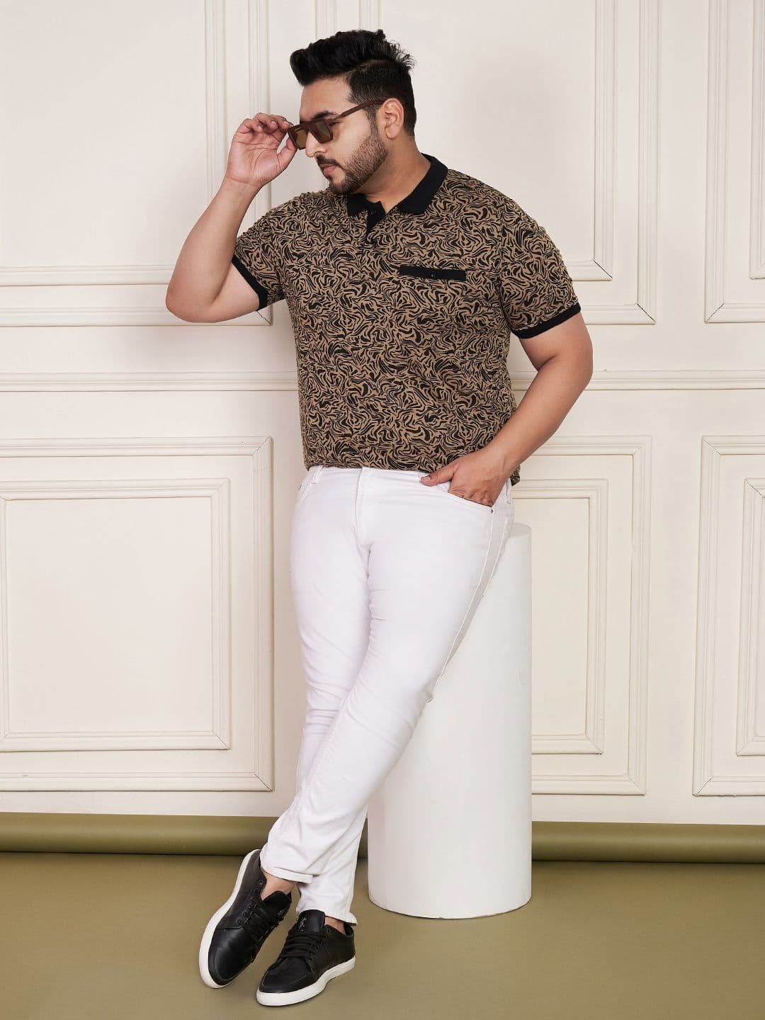 AUSTIVO Abstract Printed Polo Collar Regular Fit T-Shirt thumbnail 5