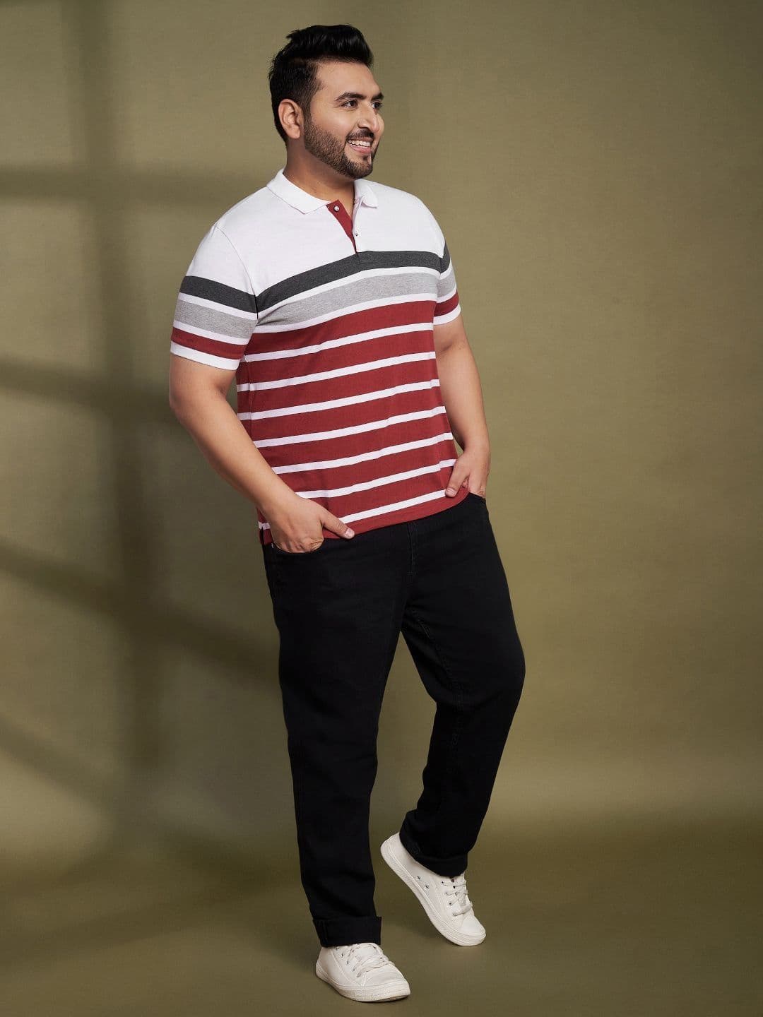 AUSTIVO Striped Polo Collar Regular Fit T-shirt thumbnail 7