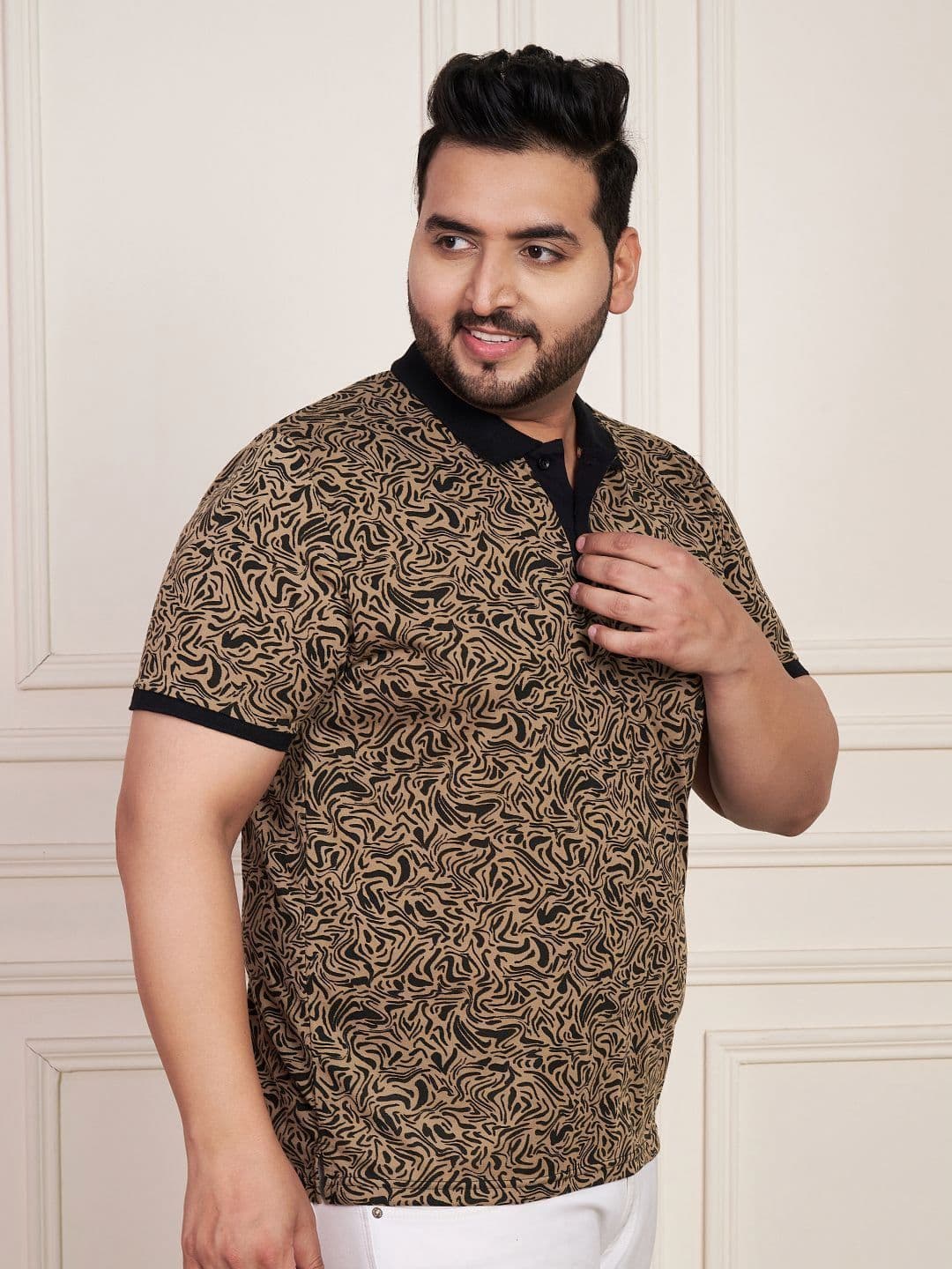 AUSTIVO Abstract Printed Polo Collar Regular Fit T-Shirt thumbnail 7