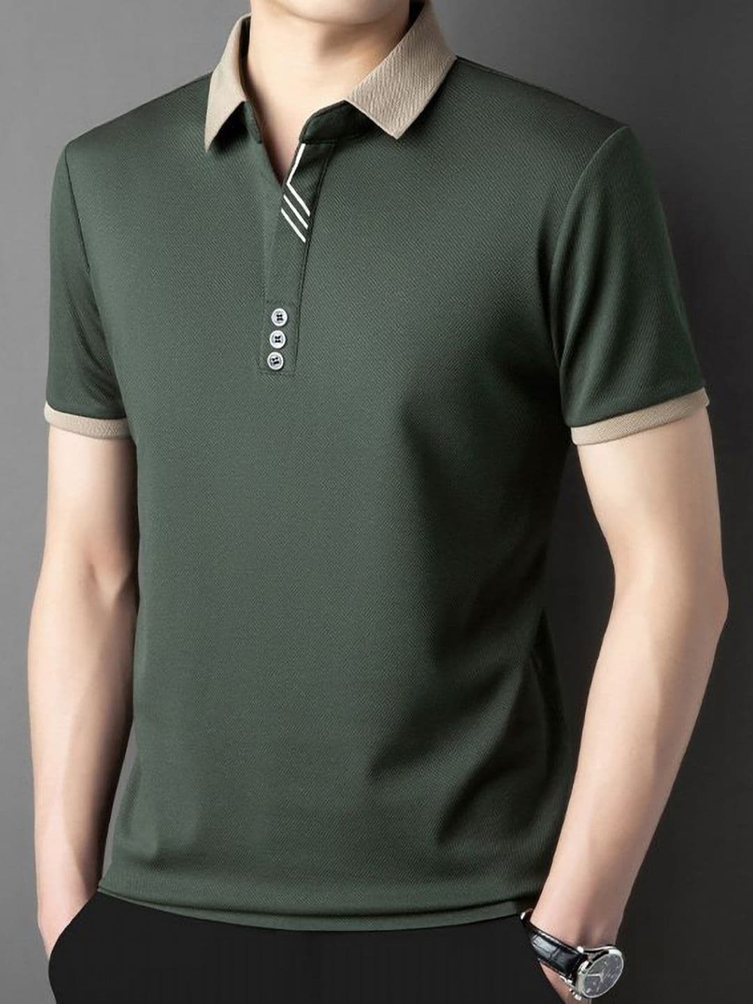 StyleCast x Revolte Short Sleeves Polo Collar T-shirt thumbnail 2