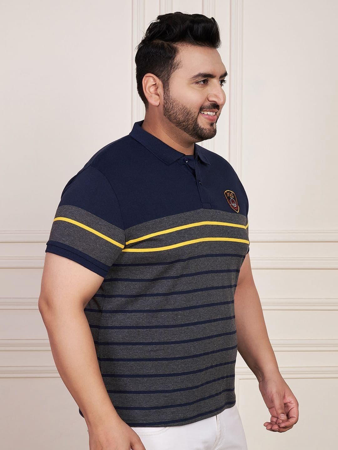 AUSTIVO Striped Polo Collar Applique Regular Fit T-shirt thumbnail 6