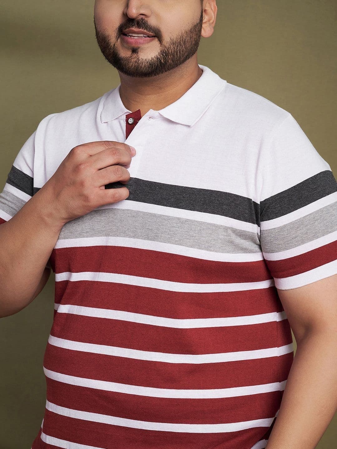 AUSTIVO Striped Polo Collar Regular Fit T-shirt thumbnail 6