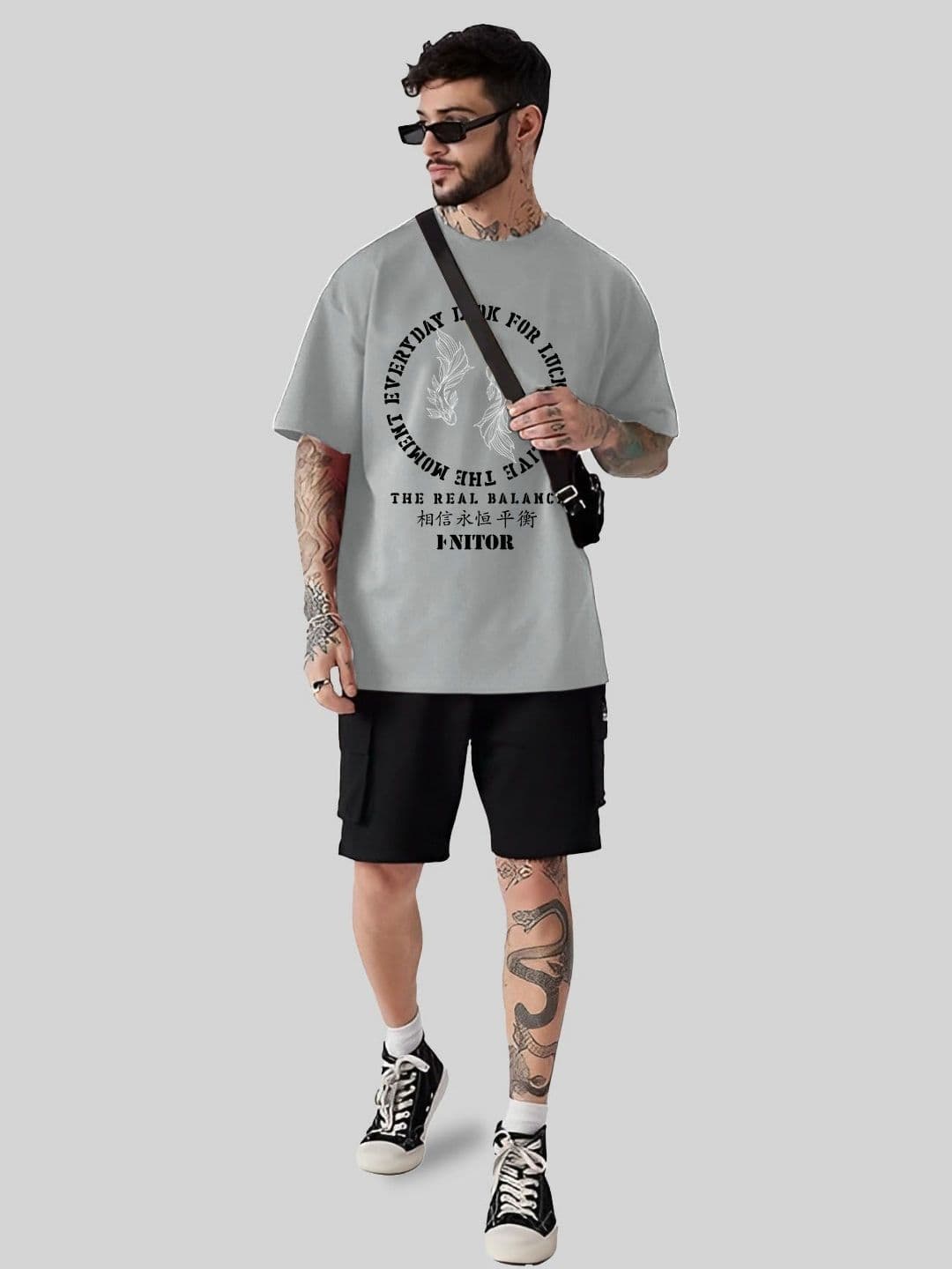 THE BEETEL HOUSE Typography Printed Round Neck Cotton Oversized Loose Fit T-shirt thumbnail 5