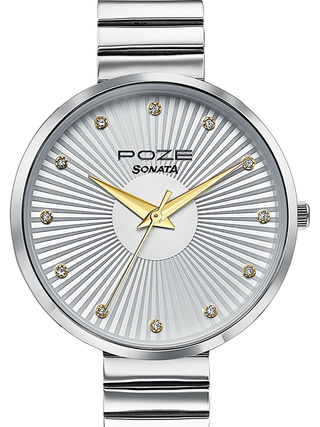 Sonata Poze Women Brass Dial & Stainless Steel Bracelet Style Straps Analogue Watch SP80093SM01 thumbnail 5