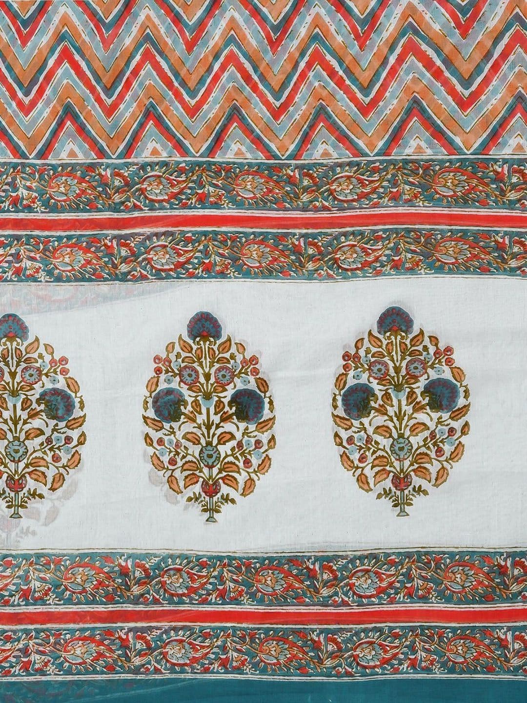 Kwatchi Floral Printed Pure Cotton Unstitched Dress Material thumbnail 3