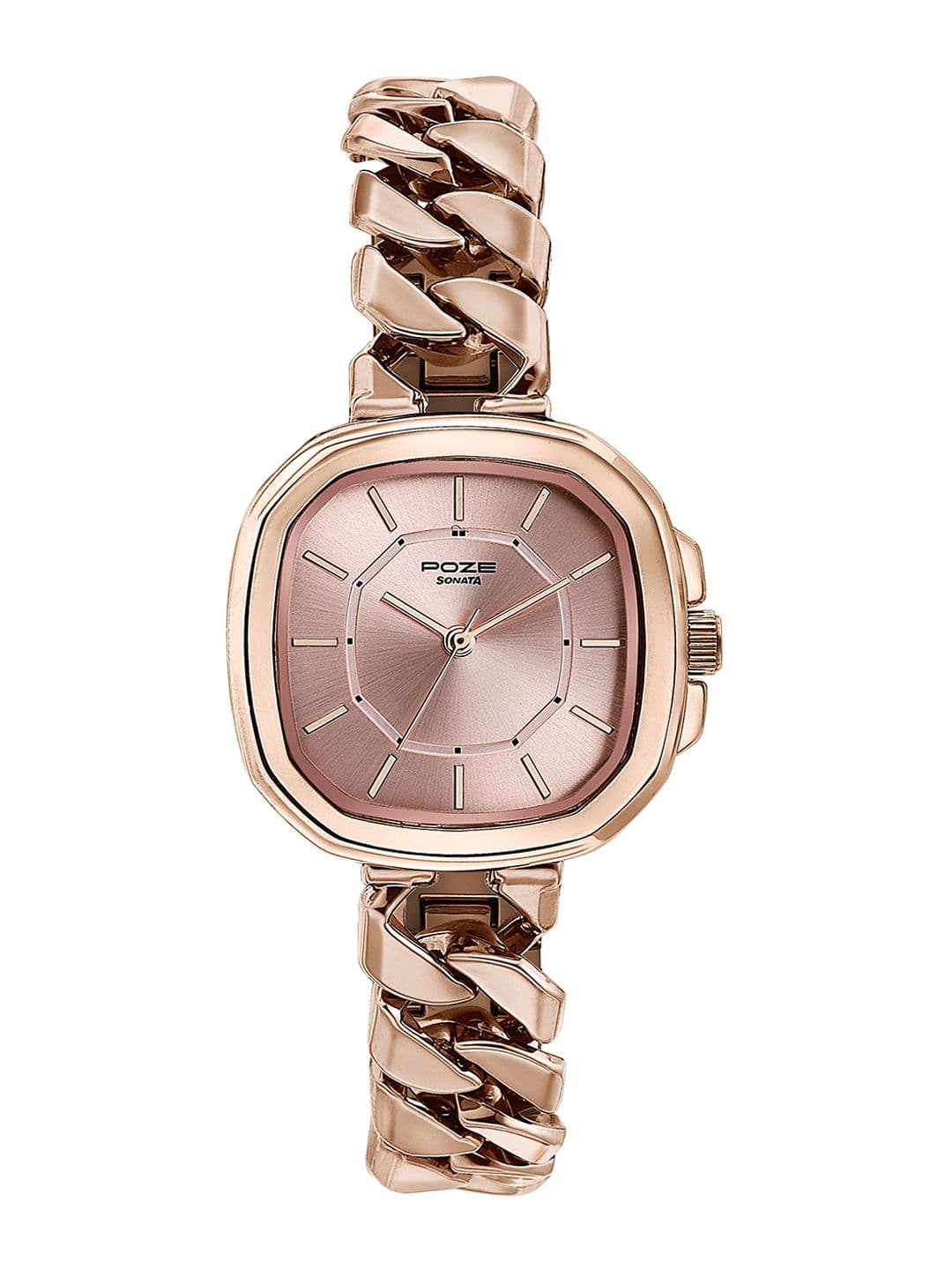 Sonata Poze Women Brass Dial & Bracelet Style Straps Analogue Watch SP80096WM01W thumbnail 5