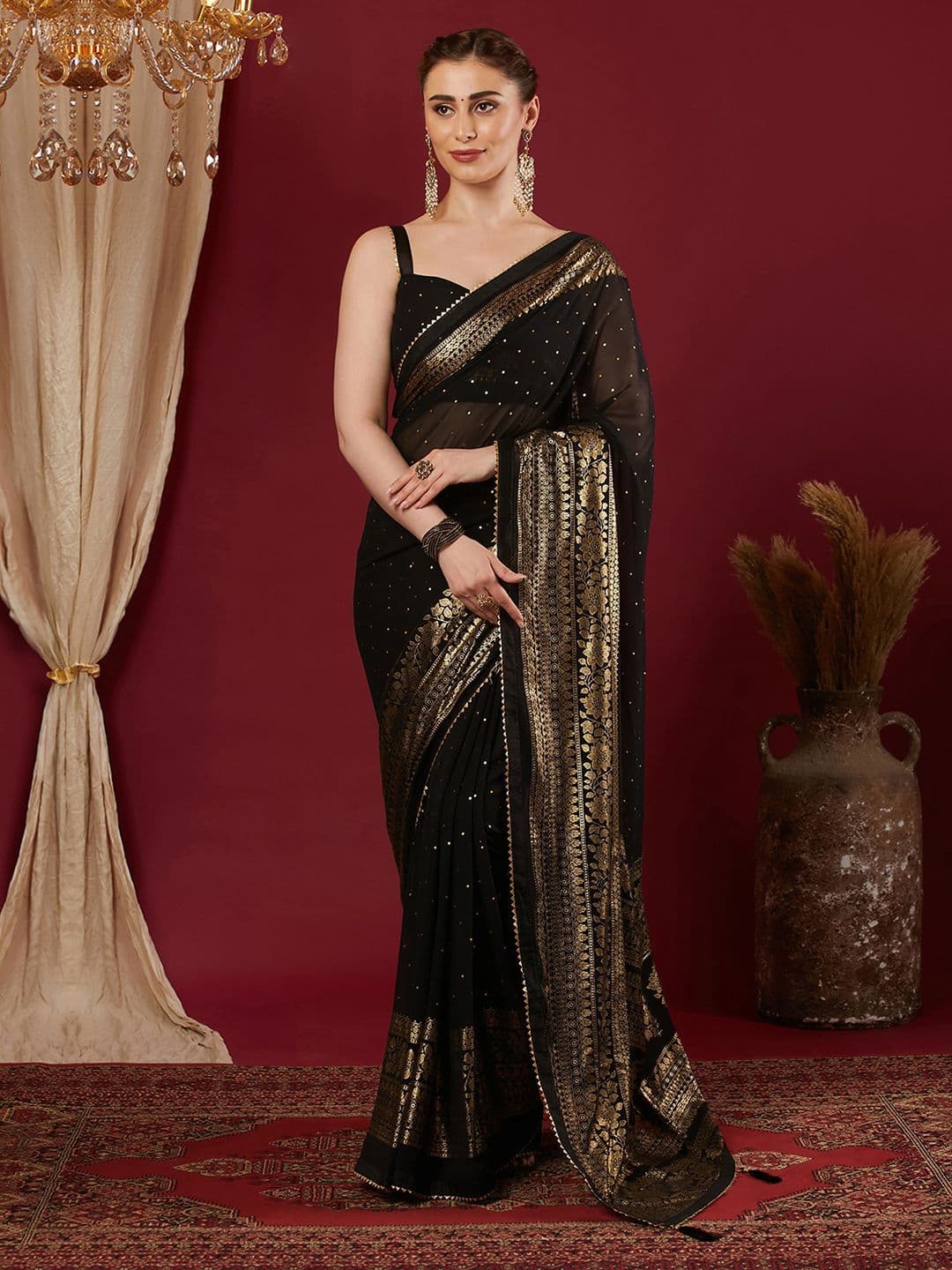 KALINI Women Woven Design Saree With Unstiched Blouse Piece - view 1