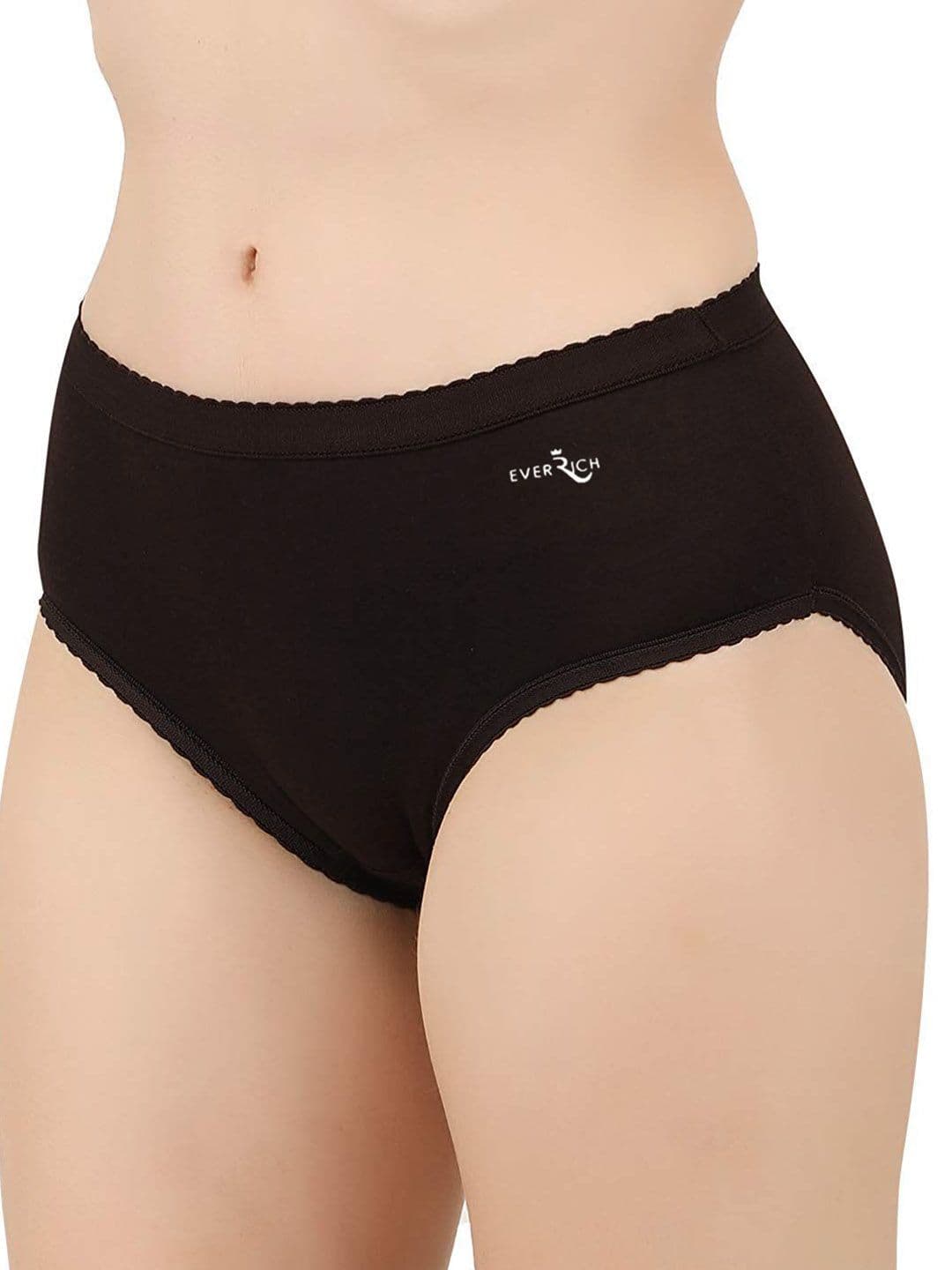 EverRich Pack Of 4 Cotton Mid-Rise Seamless Hipster Briefs MY-ER-PLAIN-OE-4PC thumbnail 2