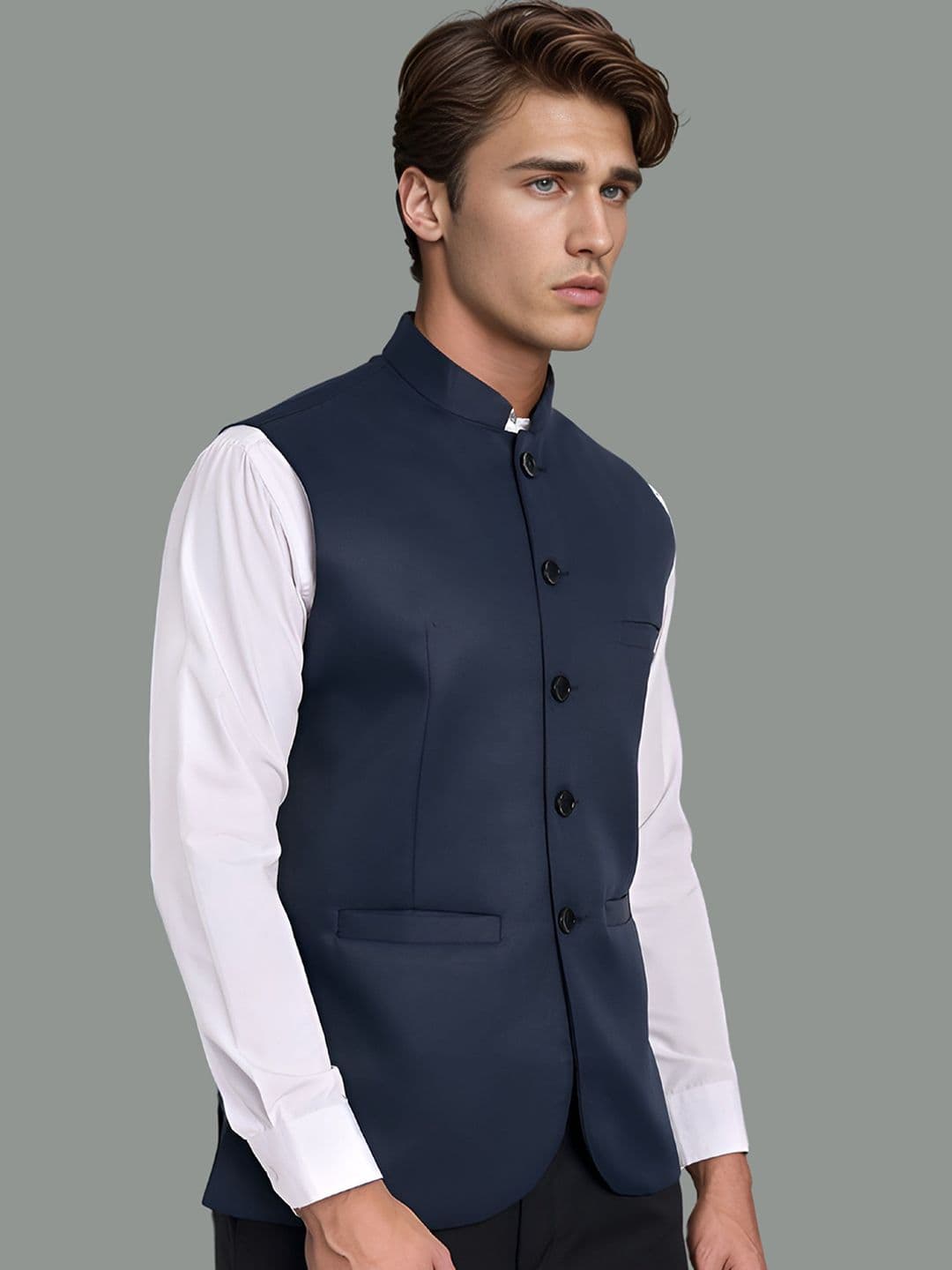 Moda Rapido Mandarin Collar Nehru Jacket thumbnail 2