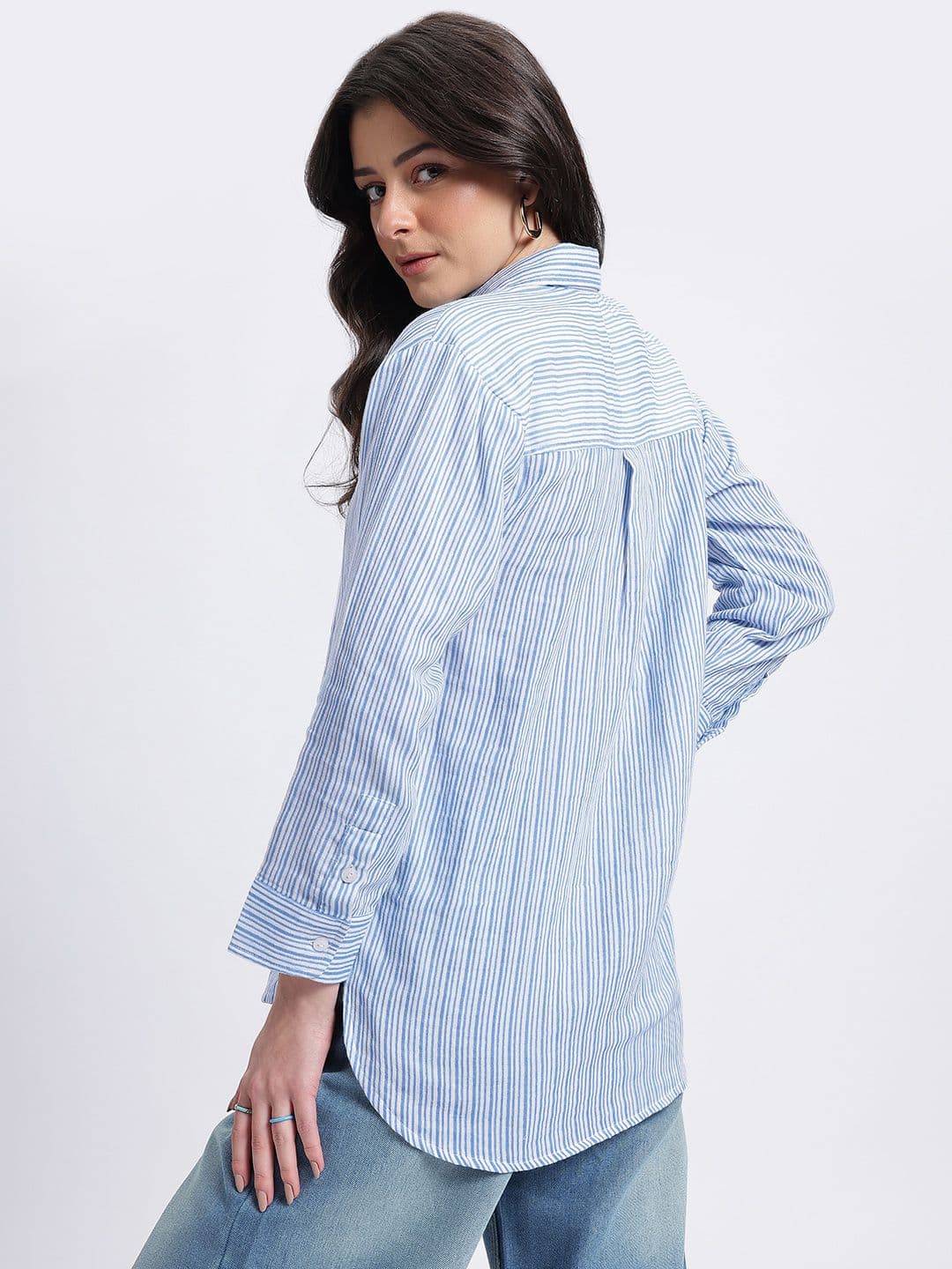 glitchez Striped Longline Top thumbnail 5